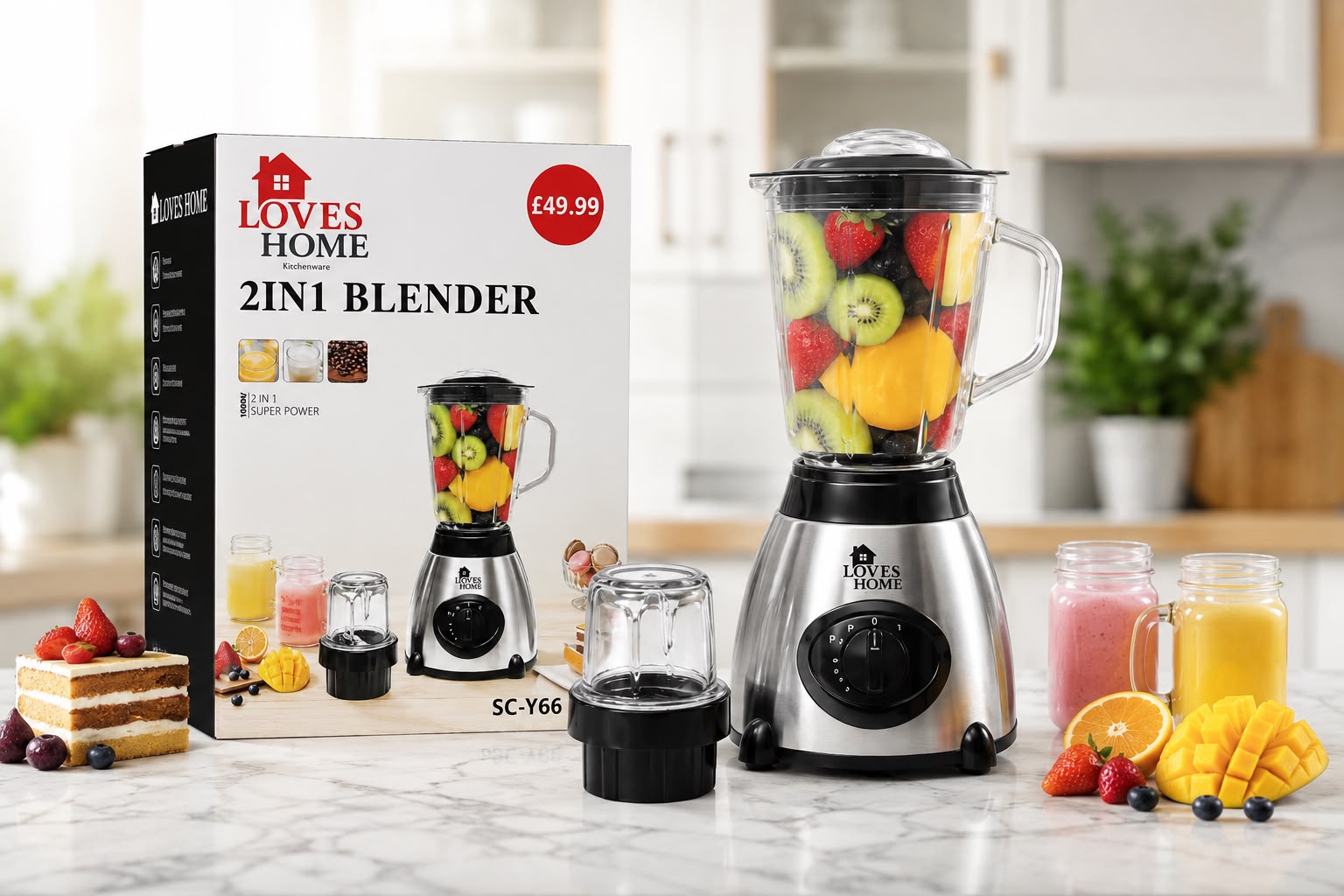 Loves Home 1000W 2-in-1 Blender & Grinder – Smoothie Maker SC-Y66