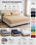 4 Pack Luxury Microfibre 25cm Fitted Sheets – Assorted Colours – Single, Double & King