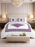 Complete 4 Piece Bed Set – Duvet Cover, Fitted Sheet & 2 Pillowcases - Greek Key