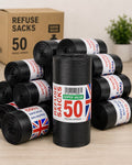 500 Heavy Duty Refuse Sacks – 80 Litre Black Bin Bags – 10 Rolls