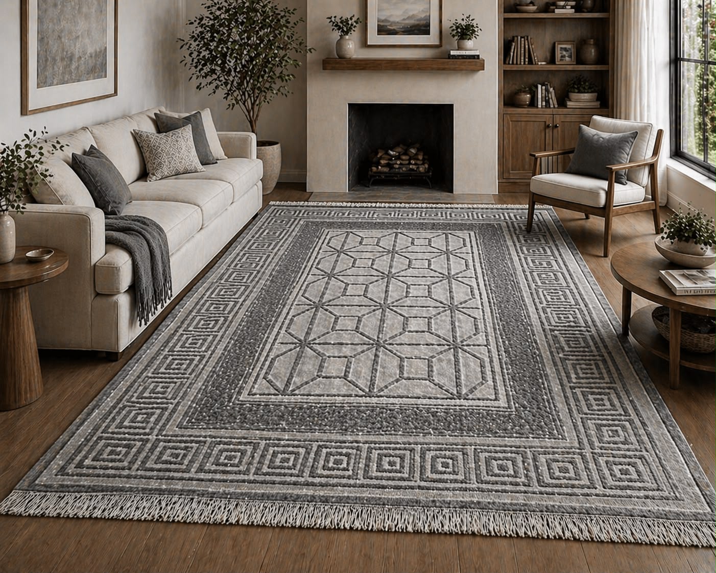 Luxury Velvet Rug 160x230cm – Large Non-Slip Living Room Area Rug