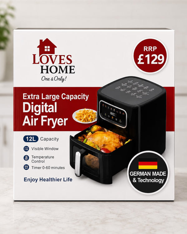 12L Extra Large Digital Air Fryer with Viewing Window & Touch Controls