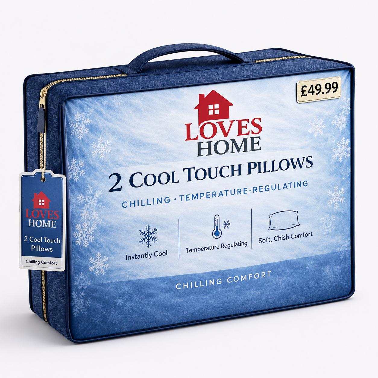 2 Pack Cool Touch Memory Foam Pillows – Supportive Comfort Bed Pillows – Twin Pack