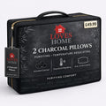 2 Pack Charcoal Infused Pillows – Soft Supportive Bed Pillows – Twin Pack