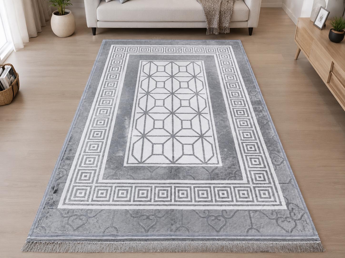 Large Soft Ribbed Area Rug 160 x 230cm – Living Room & Bedroom Carpet
