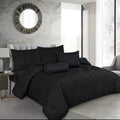 7 Piece King Size Bed in a Bag Bedding Set – Suitable for King & Double Beds – Comforter, Fitted Sheet, Cushions & Neck Roll