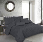 7 Piece King Size Bed in a Bag Bedding Set – Suitable for King & Double Beds – Comforter, Fitted Sheet, Cushions & Neck Roll
