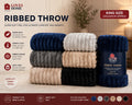 Luxury Ribbed Super Soft Throw Blanket | King Size 240 x 200cm | Heavy Plush Sofa & Bed Throw