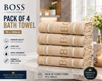 Boss Collection Pack of 4 Luxury Bath Towels | 70 x 140cm | Ultra Soft & Highly Absorbent