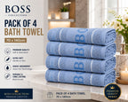 Boss Collection Pack of 4 Luxury Bath Towels | 70 x 140cm | Ultra Soft & Highly Absorbent