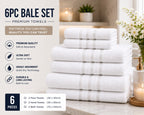 6 Piece Premium Towel Bale Set | 2 Bath Towels, 2 Hand Towels & 2 Face Cloths | Ultra Soft & Highly Absorbent