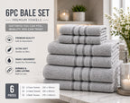 6 Piece Premium Towel Bale Set | 2 Bath Towels, 2 Hand Towels & 2 Face Cloths | Ultra Soft & Highly Absorbent