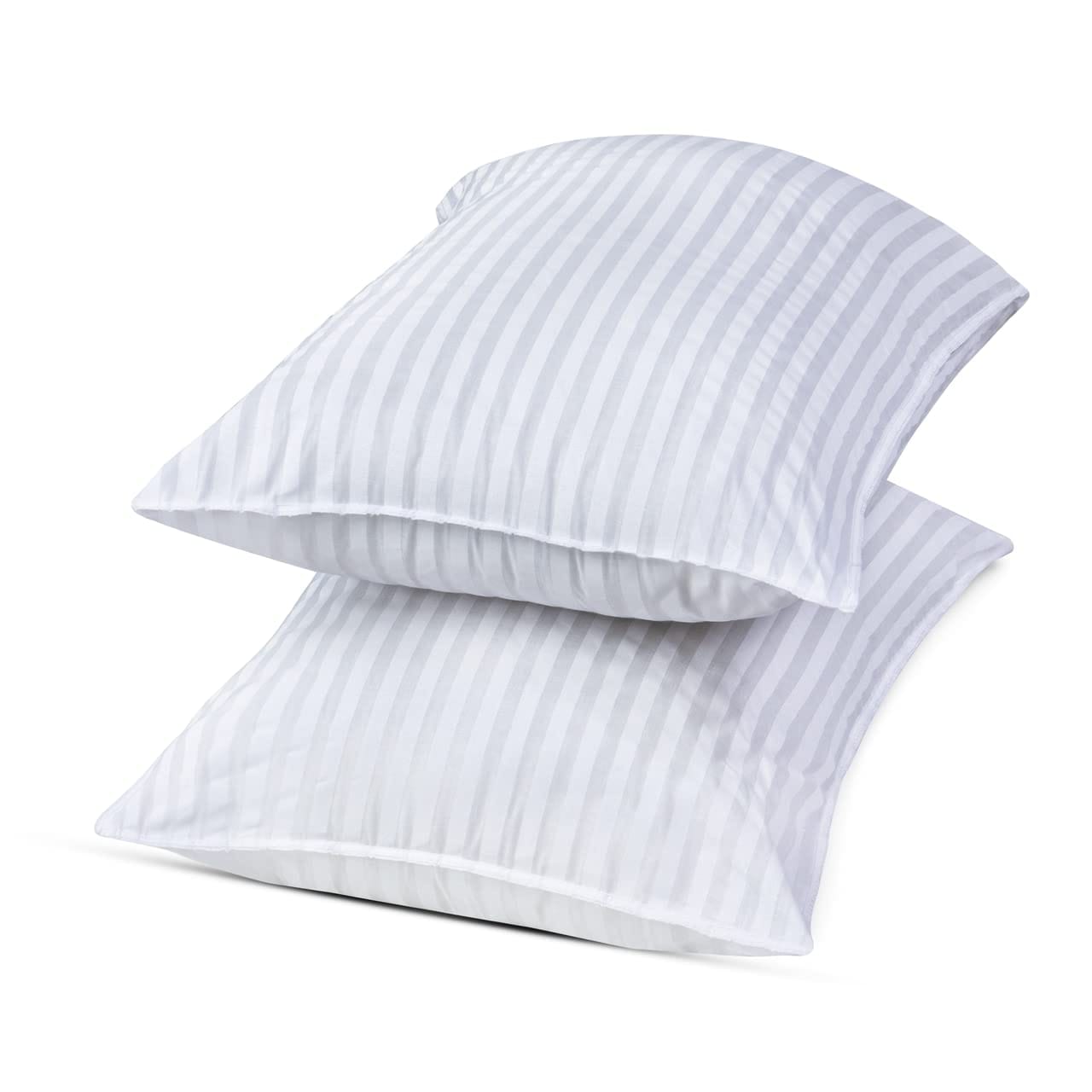 Pair of Luxury Stripe Pillowcases | Soft Microfibre | Envelope Closure | Hotel Quality