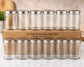 12 Piece Glass Storage Jar Set | Airtight Metal Lids | Kitchen Storage Canisters
