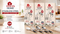 4 Piece Stainless Steel Kitchen Utensil Set | Stainless Steel Cooking Spoon Set | Heat Resistant | Dishwasher Safe