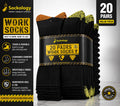 20 Pairs Heavy Duty Work Socks | Cushioned Cotton Blend | Reinforced Heel & Toe | UK Sizes