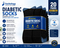 20 Pairs Diabetic Socks | Non-Binding Cushioned Cotton Socks | Gentle Top | UK Sizes