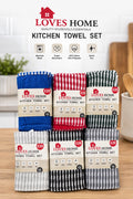 60 Piece Jumbo Kitchen Tea Towels Bundle | Super Absorbent Cotton Blend | Assorted Colours | Loves Home
