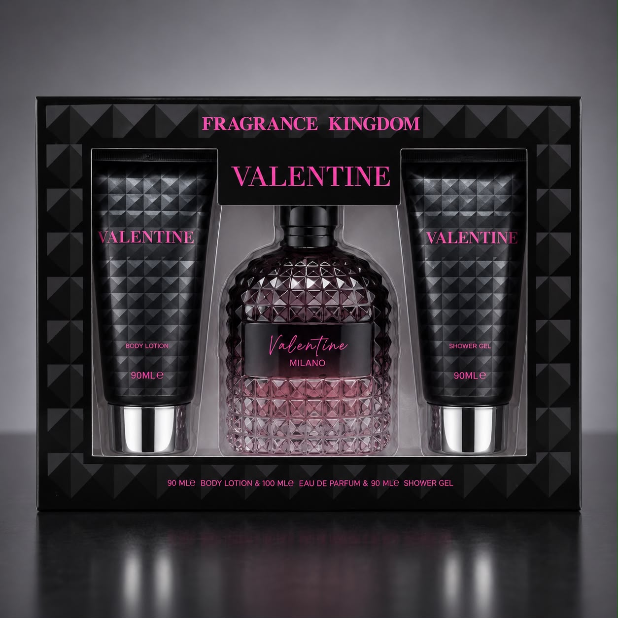Valentine Women's 3 Piece Fragrance Gift Set | Eau De Parfum 100ml + Body Lotion 90ml + Shower Gel 90ml