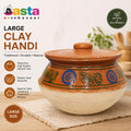 Traditional Large Clay Handi Cooking Pot with Lid | Natural Terracotta Casserole Pot | Slow Cooking & Serving Pot