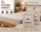 Touch of Egyptian Cotton Fitted Sheet | Deep Fit | Single, Double & King | Soft & Breathable | 2 for £5