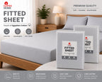 Touch of Egyptian Cotton Fitted Sheet | Deep Fit | Single, Double & King | Soft & Breathable | 2 for £5