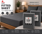 Touch of Egyptian Cotton Fitted Sheet | Deep Fit | Single, Double & King | Soft & Breathable | 2 for £5