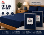 Touch of Egyptian Cotton Fitted Sheet | Deep Fit | Single, Double & King | Soft & Breathable | 2 for £5