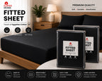 Touch of Egyptian Cotton Fitted Sheet | Deep Fit | Single, Double & King | Soft & Breathable | 2 for £5