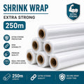 250m Extra Strong Clear Shrink Wrap Roll Heavy Duty Stretch Film for Pallets, Packing, Moving, Storage & Parcel Wrapping | Single Roll or Box of 6 | Sasta Bazaar