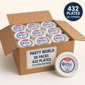432 Large Biodegradable Disposable Plates | Bulk Catering Pack | 36 Packs x 12 Plates | 9 Inch White Party Plates for Events, Catering & BBQs